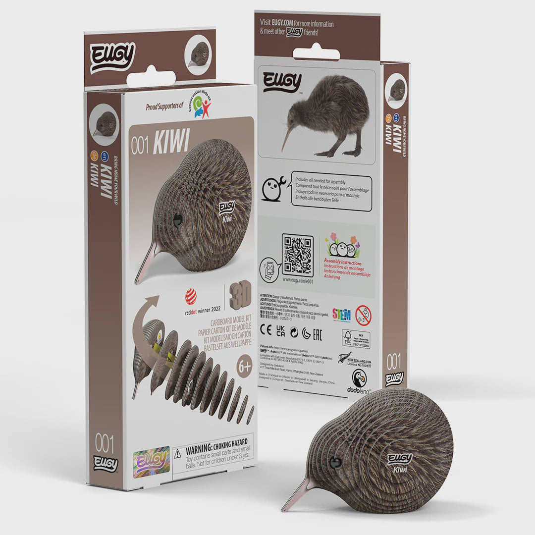 Eugy Kiwi 3D Cardboard Model Kit 001