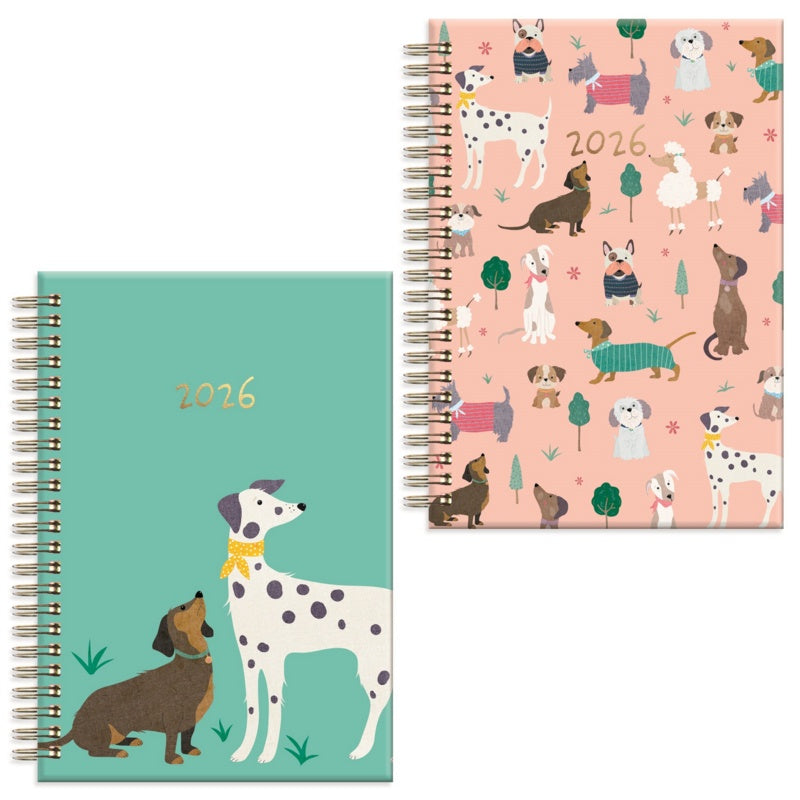 Diary A5 Week To View Dogs Wire 2026 Assorted