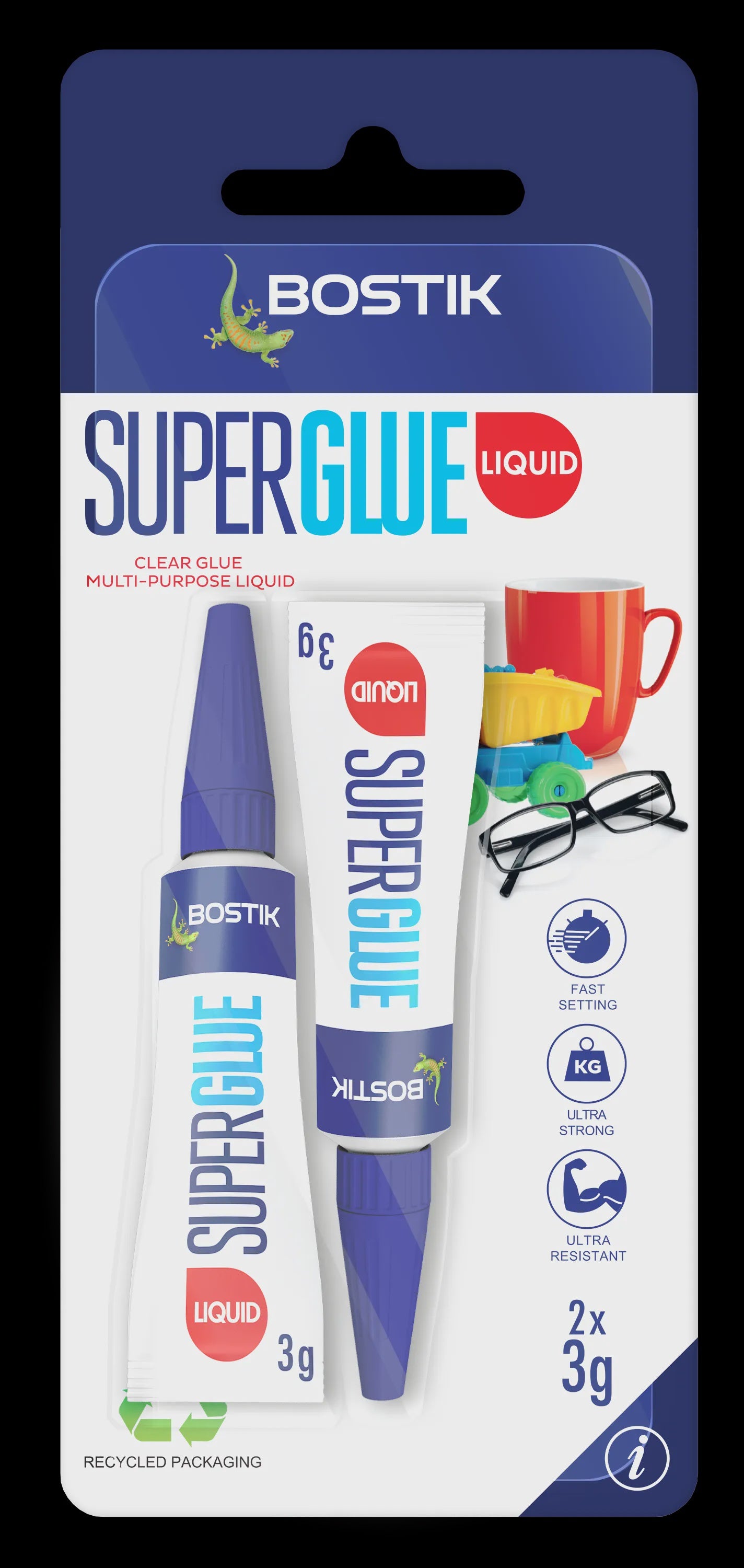 Bostik Adhesive Super Glue Liquid 2 x 3g pack