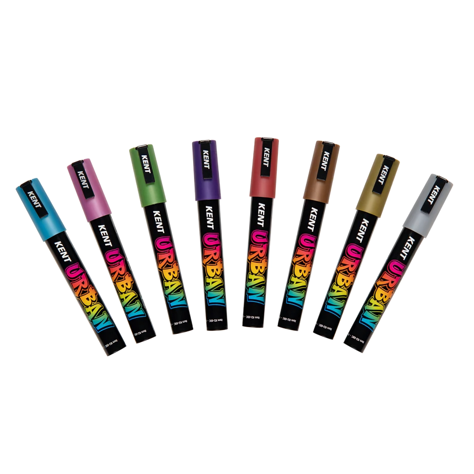Kent Urban Paint Markers 6mm Nib Metallic 8 Pack