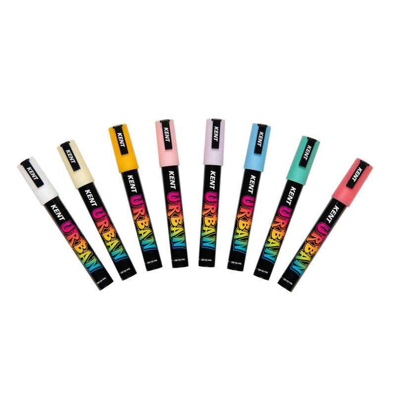 Kent Urban Paint Markers 6mm Nib Pastel 8 Pack