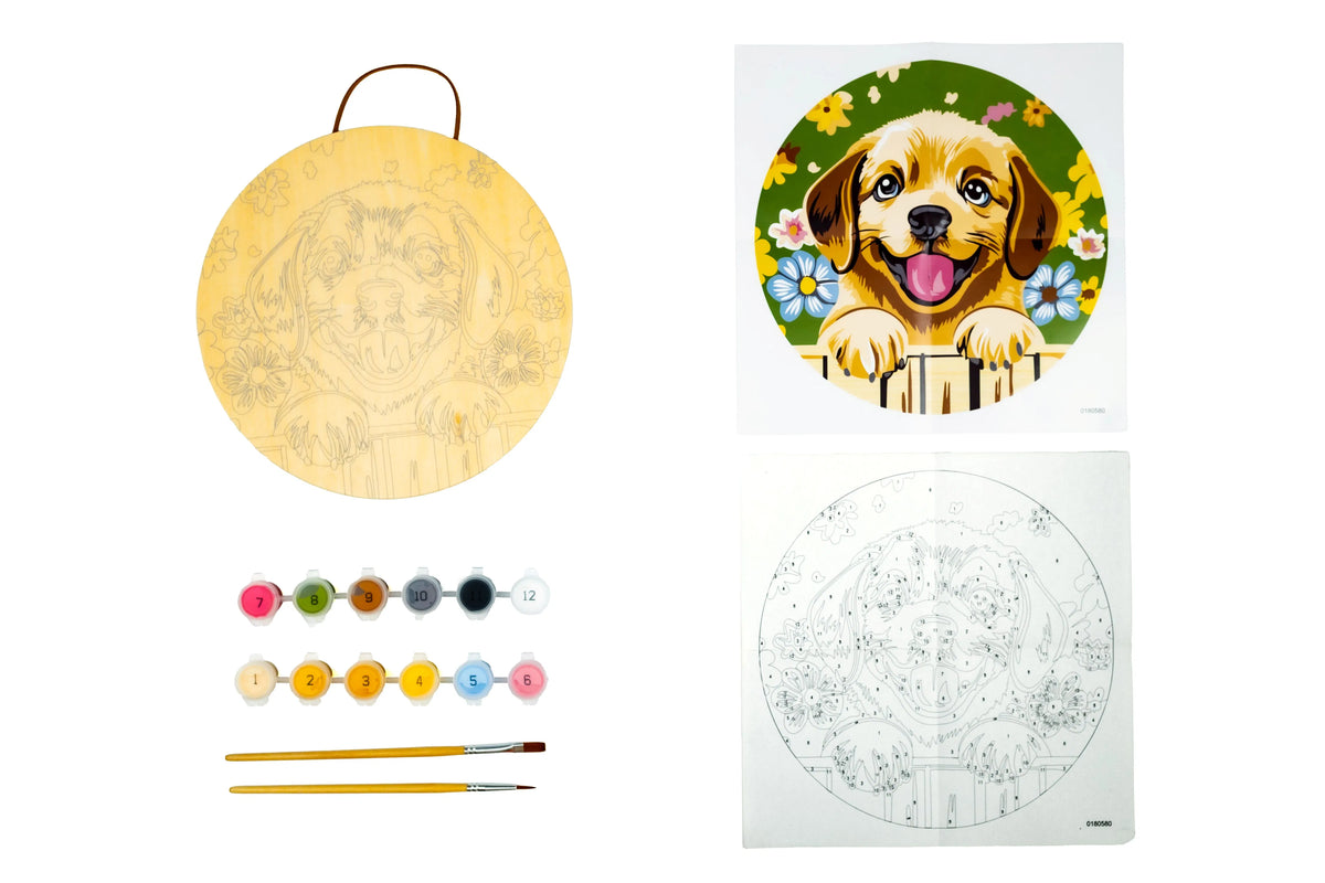 Byron Paint by Numbers Round Boards-Dog