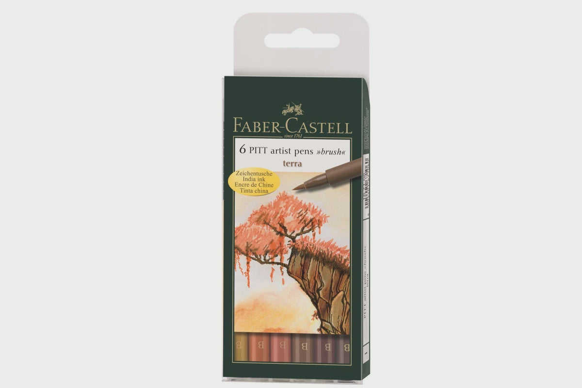 Pen Brush Artist Faber 6 Pk Terra