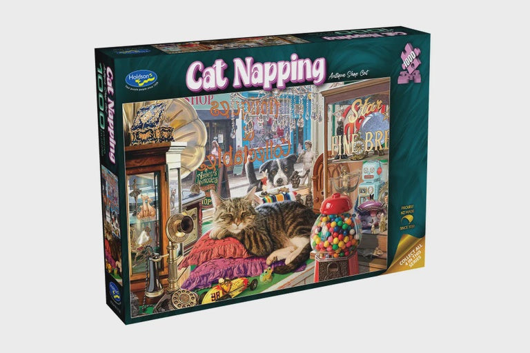 Cat Napping 1000pc Jigsaw Puzzle - Antique Shop Cat