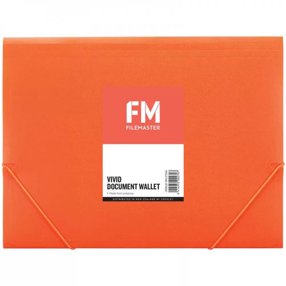 Fm Vivid Document Wallet Orange