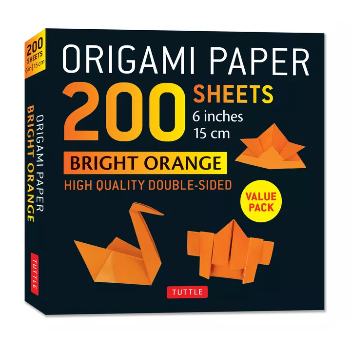 Origami Paper Bright Orange 200 Sheets 15cm