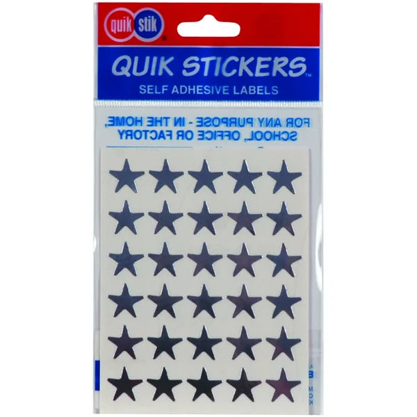 Label H/Pack Q/Stik Star Small Silver
