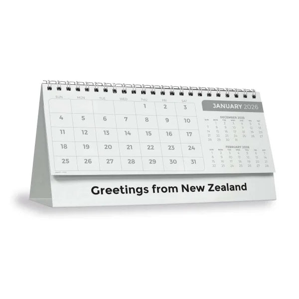 NZ Greetings Desk Calendar with Envelope 2026