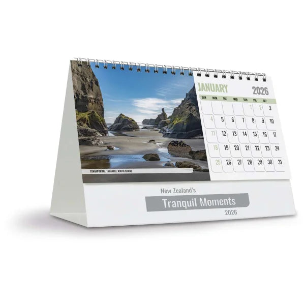 Tranquil Moments Desk Calendar with Envelope 2026