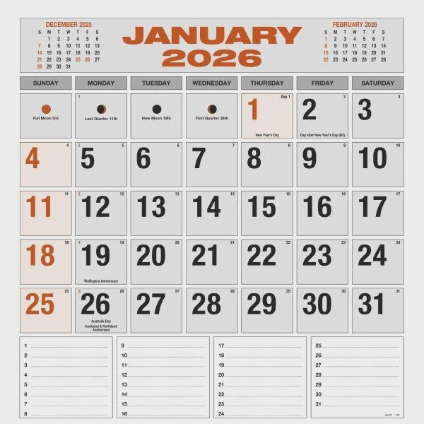 Commercial Wall Calendar 2026