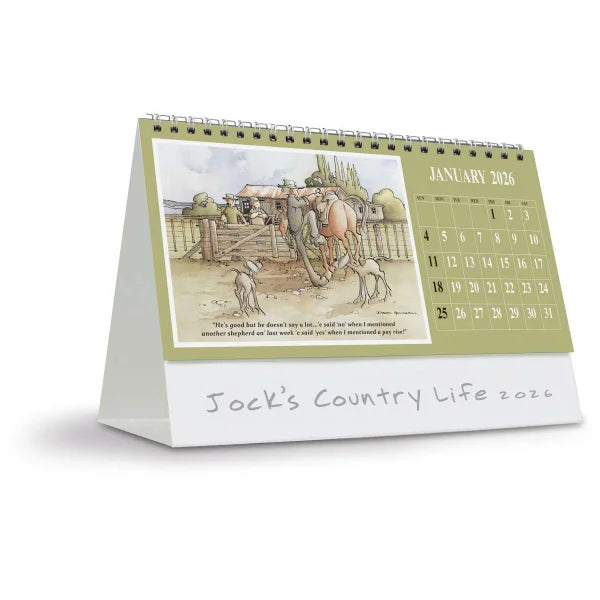 Jocks Country Life Desk Calendar with Envelope 2026