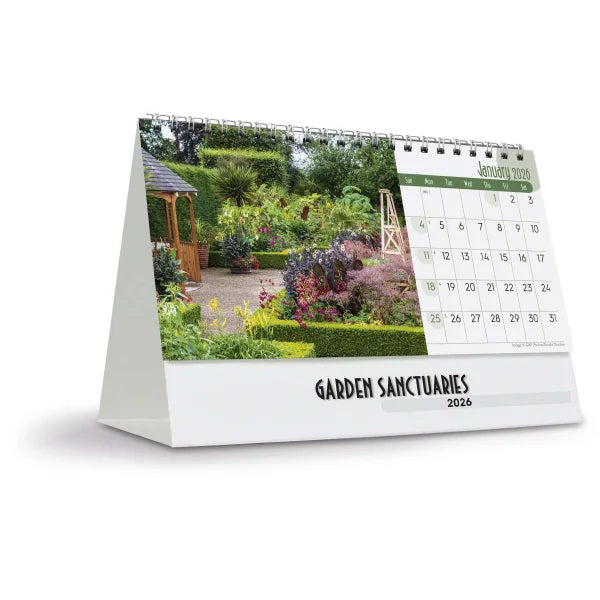 Garden Sanctuaries Desk Calendar with Envelope 2026