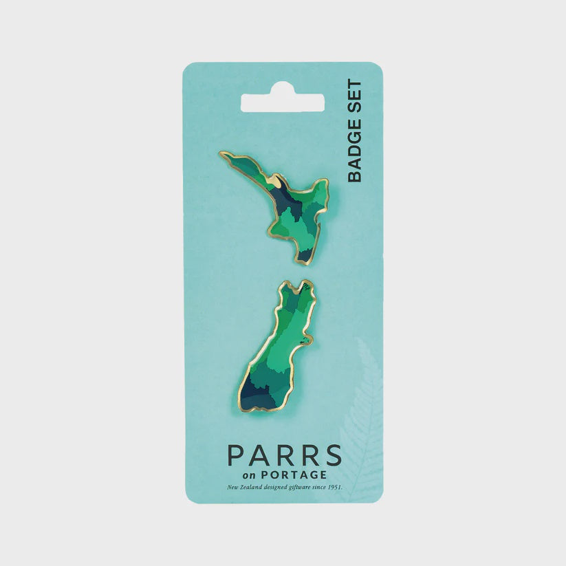 Badges New Zealand Map Set of 2