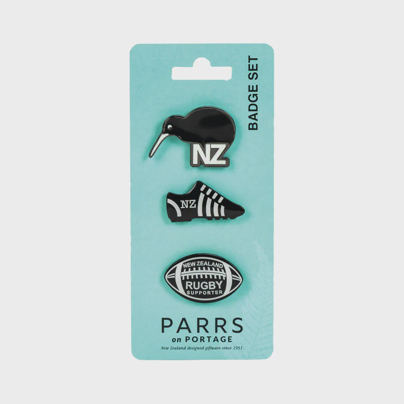 Badges Black Rugby Set Of 3