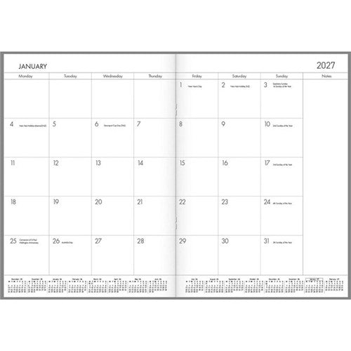 Collins Diary Designer A4 Monthly Planner Floral Bouquet 2027