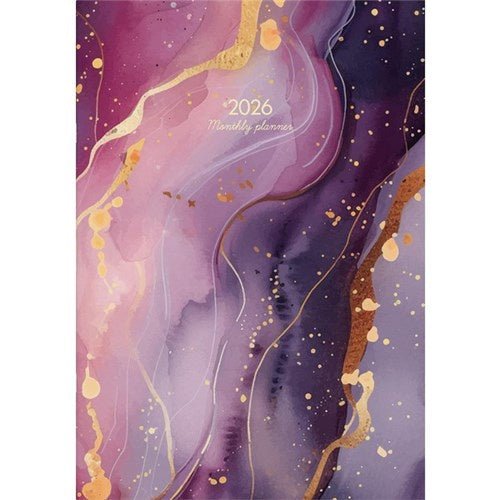 Collins Monthly Planner 2026 Gold Purple Geometric