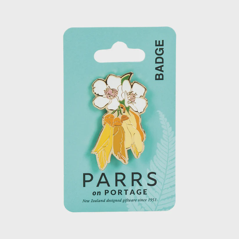 Badge Manuka & Kowhai Flowers