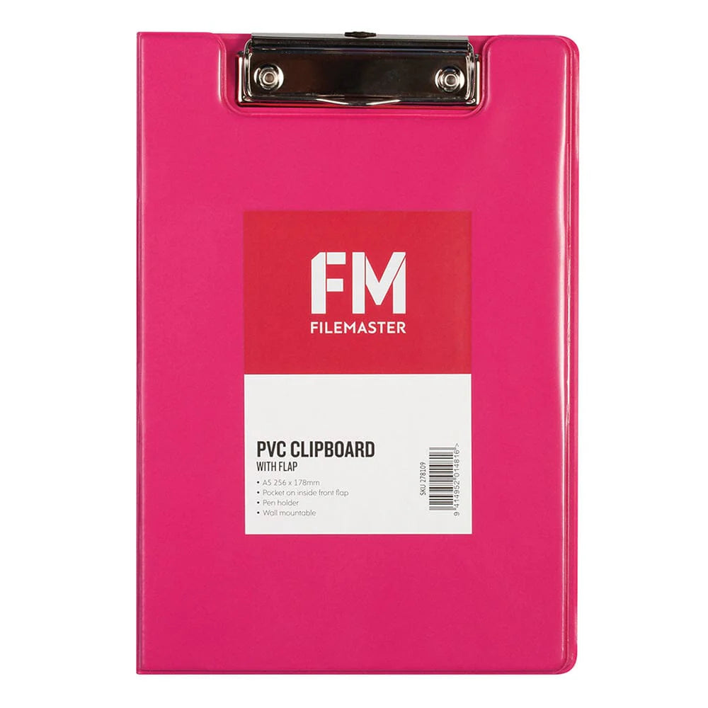 Fm Clipboard Pvc With Flap A5 Pink