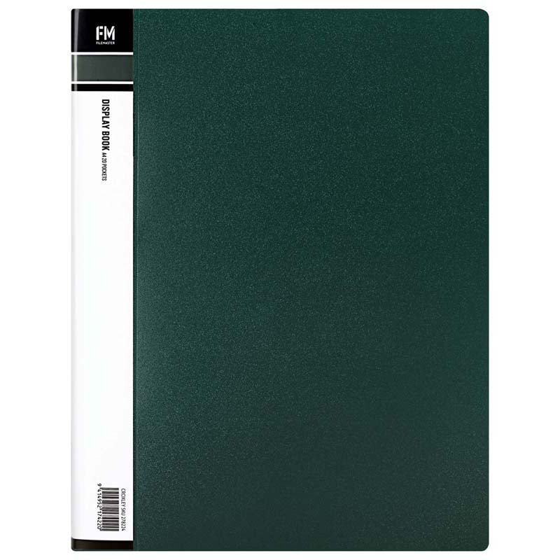 Display Book Fm A4 20 Pckt Forest Green