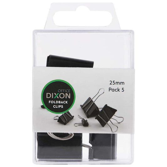 Dixon Foldback Clips 25mm /5Pk
