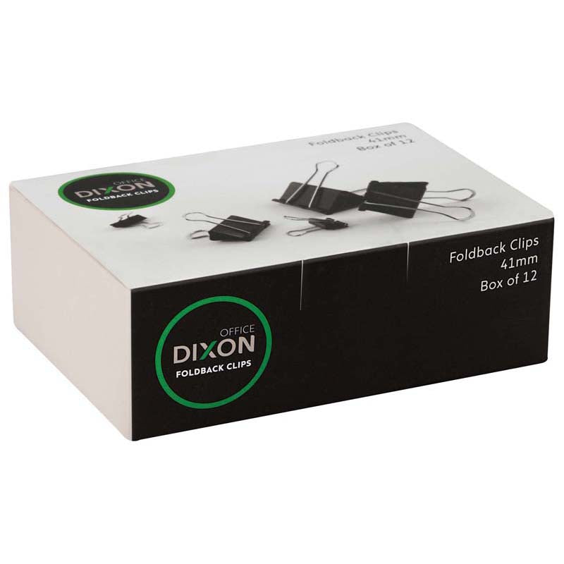 Dixon Foldback Clips 41mm /Box of 12