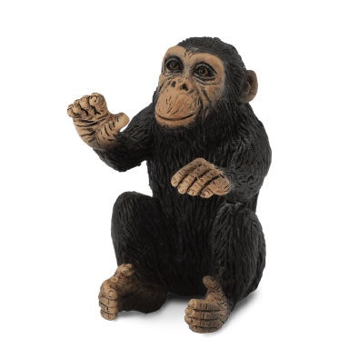Chimpanzee Cub Hugging Figurine - S