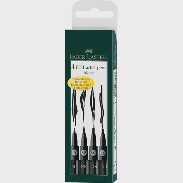 Artist Pens Pitt 1.5 Black Set/4