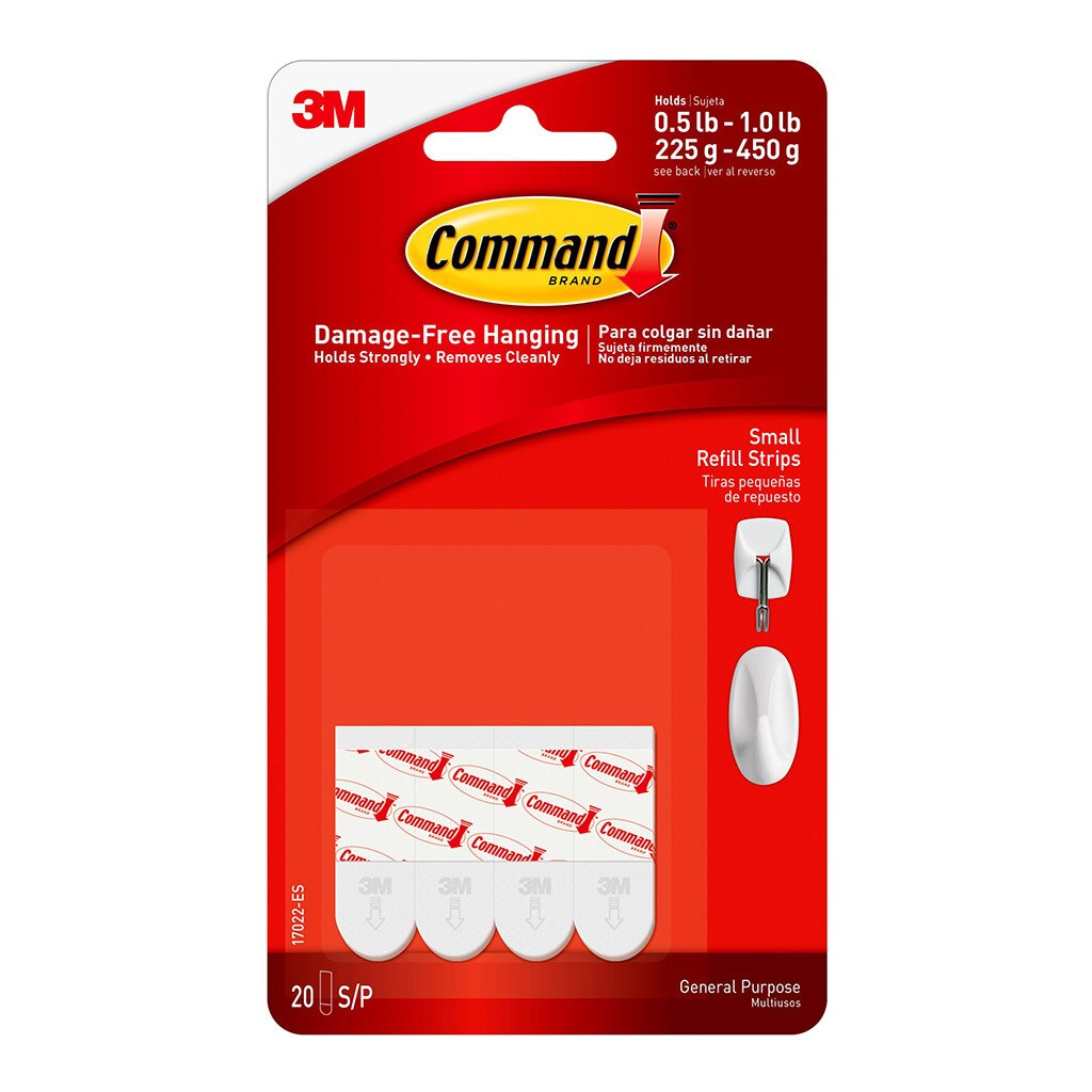 Command Refill Strips 17022 Sm White 20P