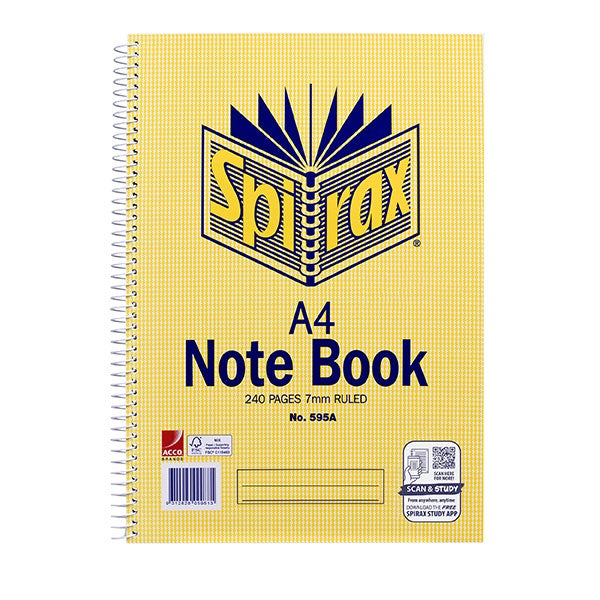 Spirax 595A Note Book A4 240p