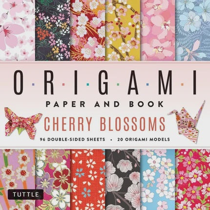 Cherry Blossoms Origami Paper and Book 20 Easy Models with 96 High Quality Folding Sheets (Double-Sided)