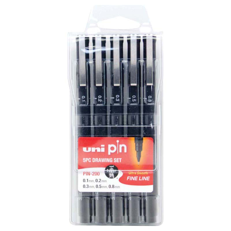 Uni Pin Fineliner Permanent Drawing 5 Pc