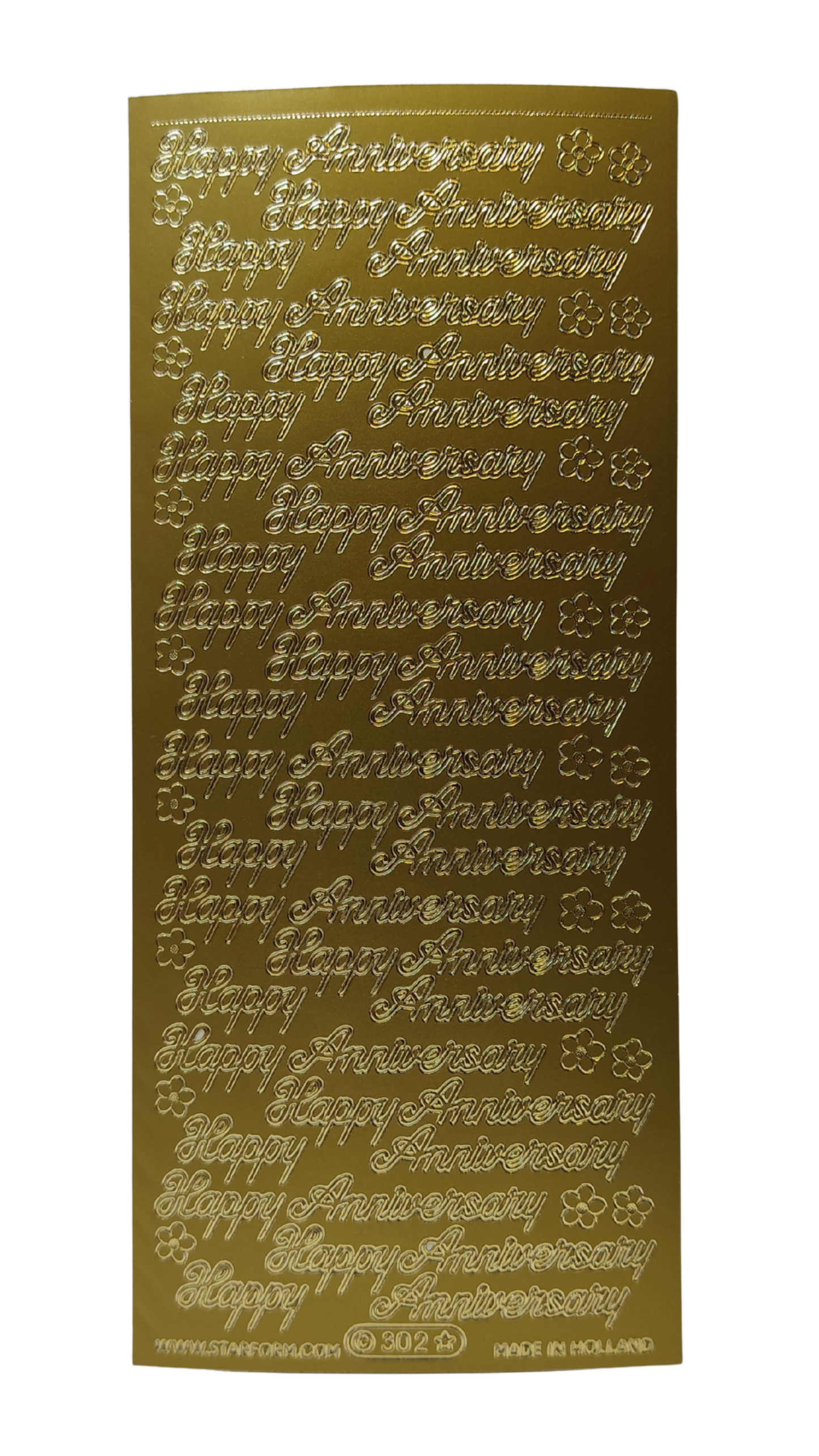 #PC302G -Happy Anniversary Text Gold