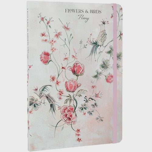 A5 Notebook Flowers & Birds Peony