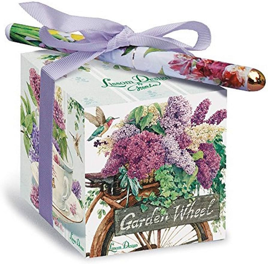 Lilac Teacup Paper Note Block and Pen Gift Set