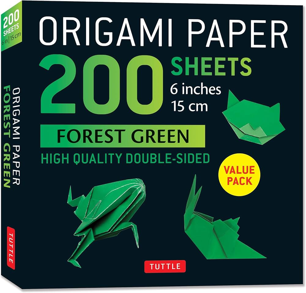 Origami Paper Forest Green 200 sheets 15cm