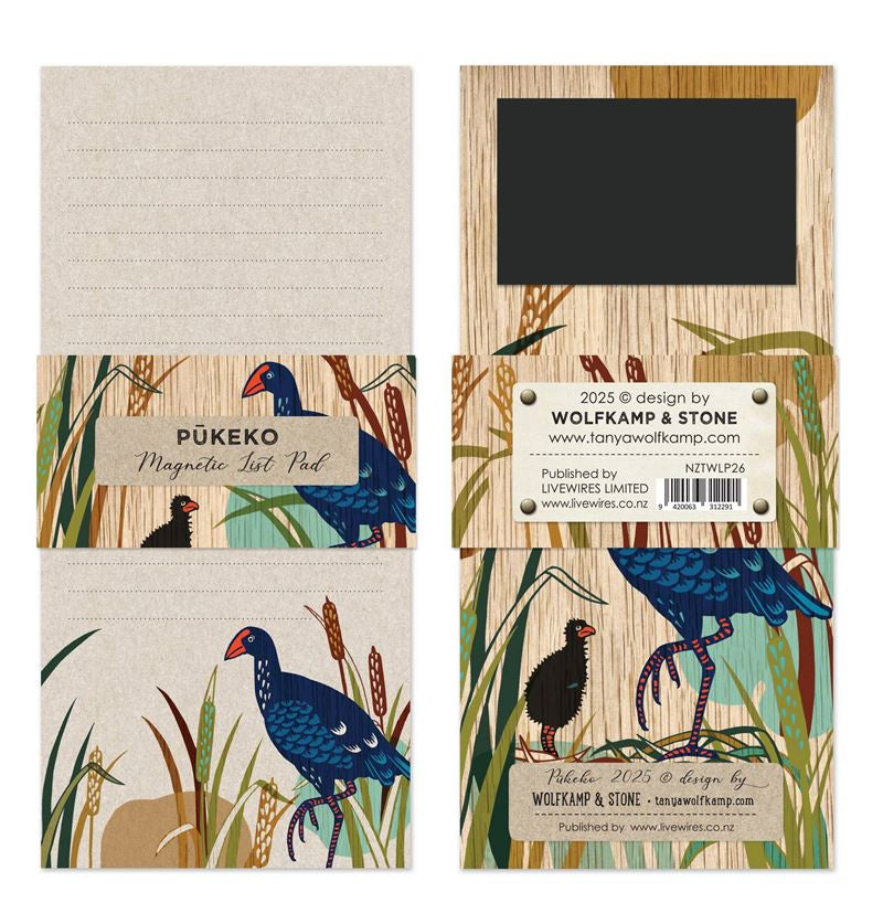 Wolfkamp & Stone Magnetic List Pad - Pukeko