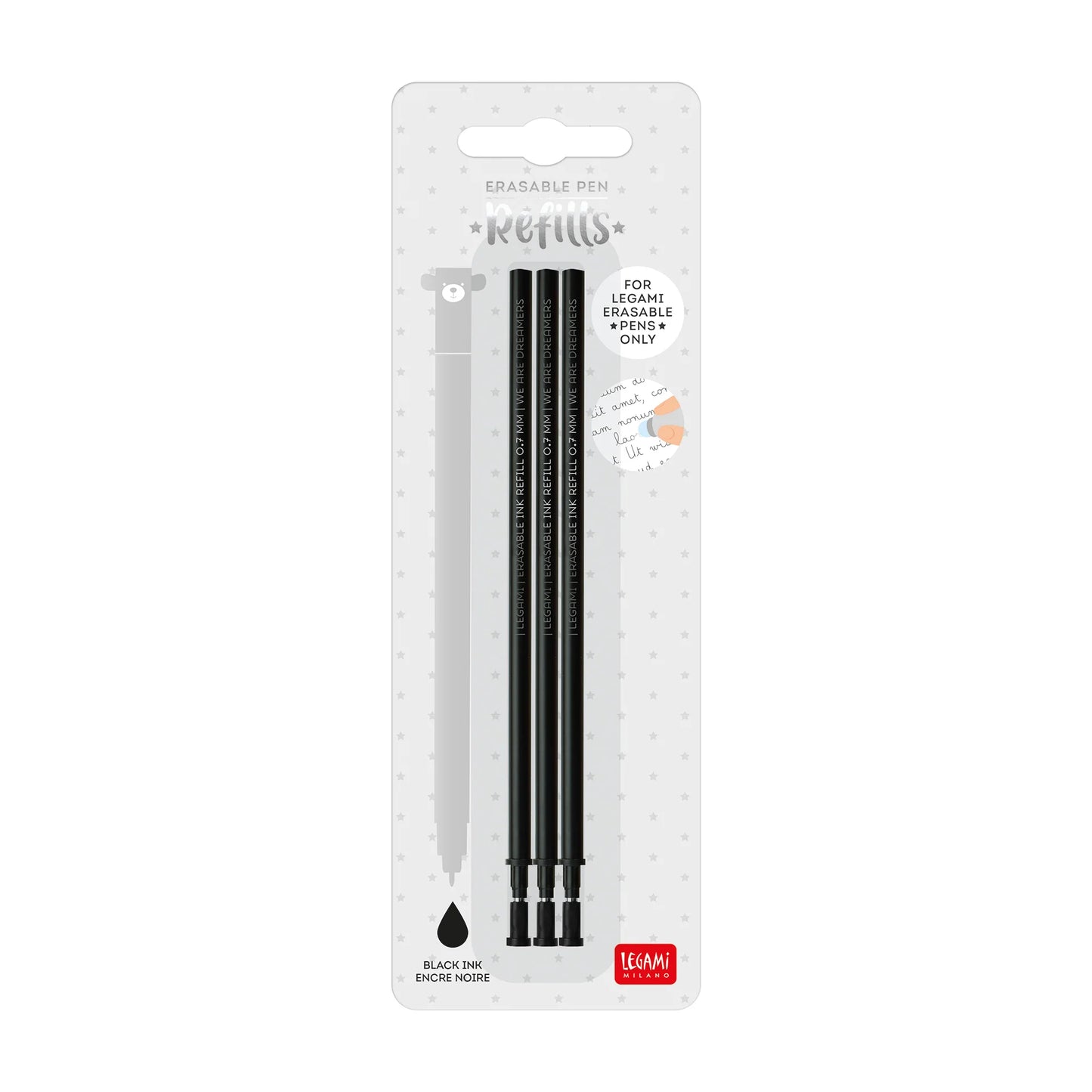 Legami Milano Erasable Pen Refill 3pk