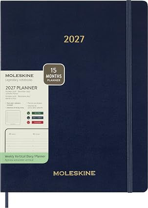 Moleskine 2027 15-Month Essential Planner, Soft Cover, Weekly Vertical xxl