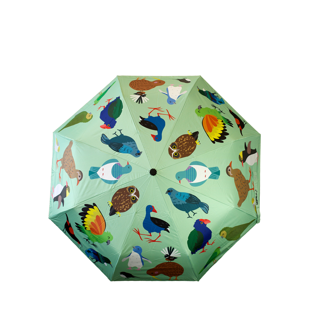 Kids Umbrella Native Birds Green