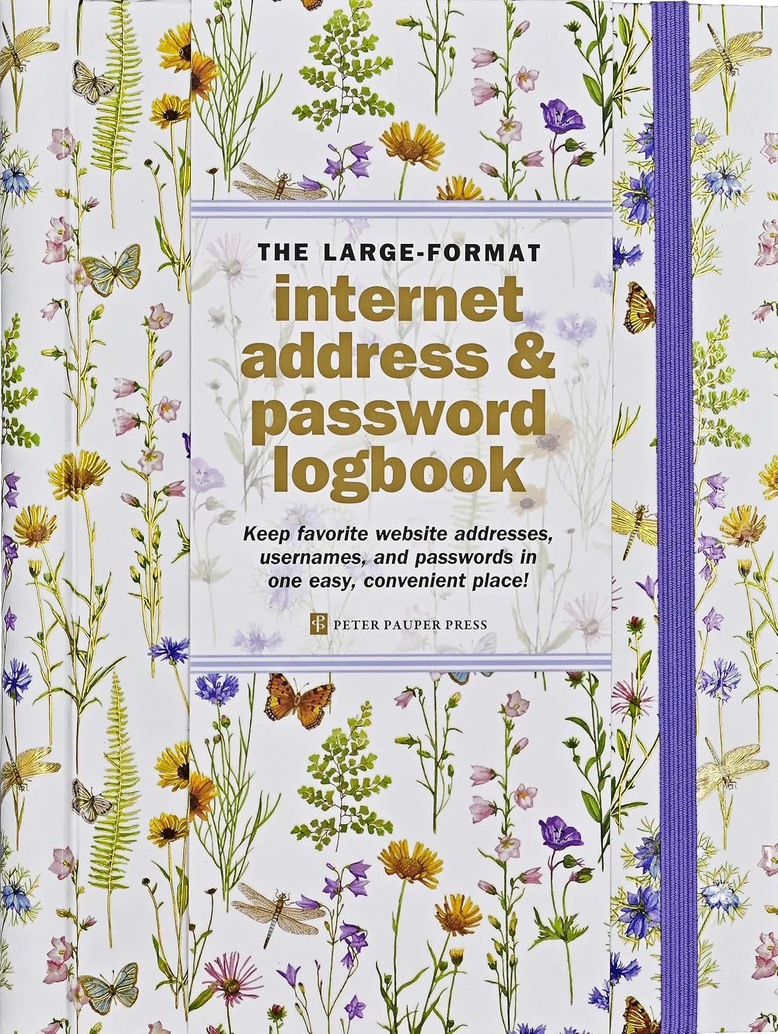 Wildflower Garden Large Internet Address & Password Logbook