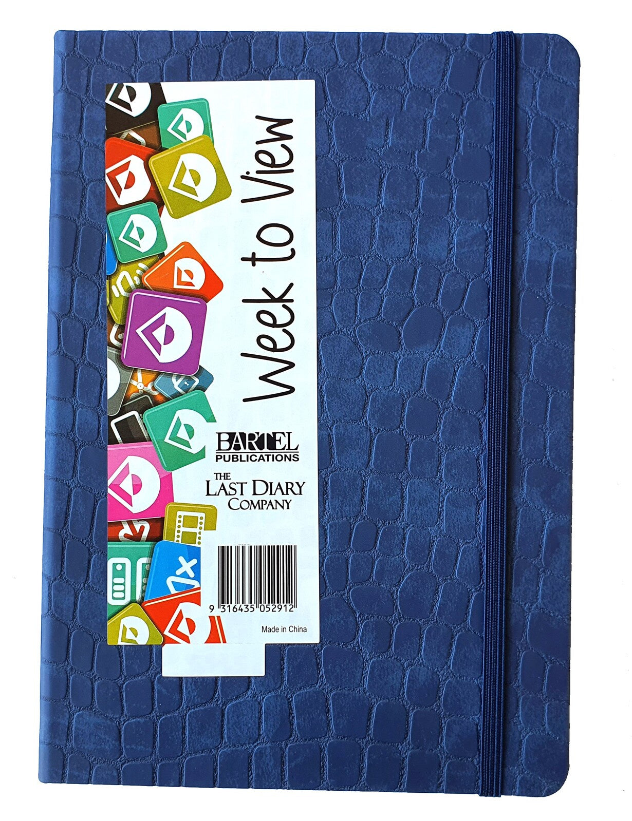 2026 Diary Croc A5 Week to View Casebound Blue