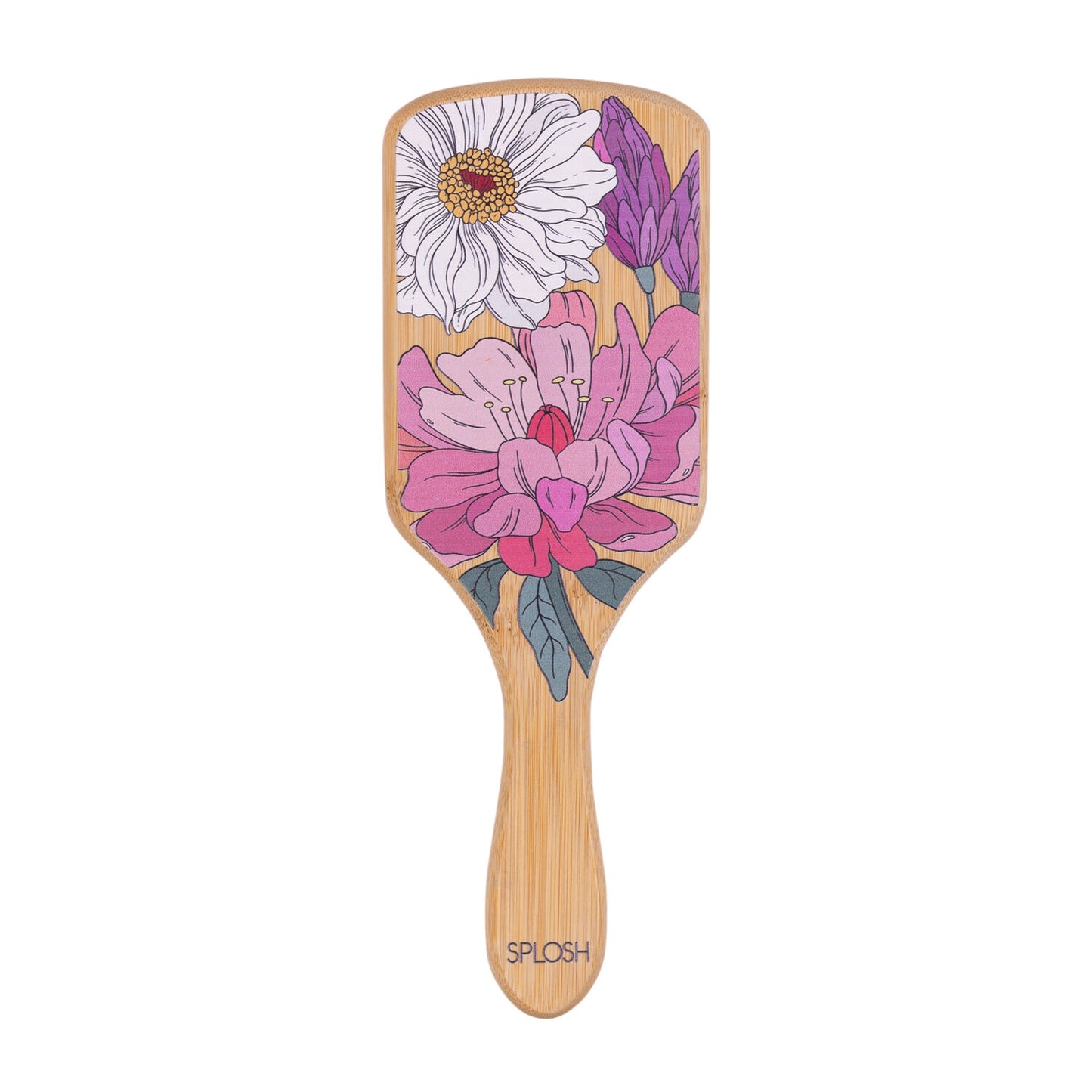 Floral Printed Bamboo Hairbrush