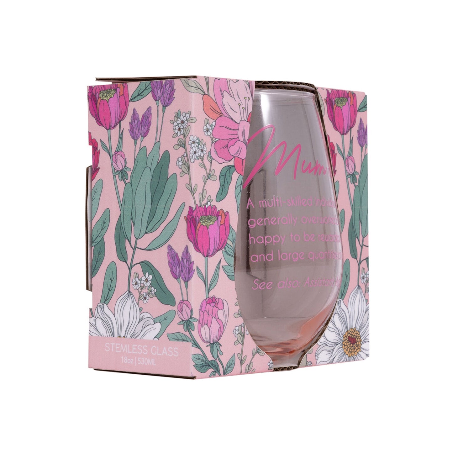 Mum Stemless Wine Glass