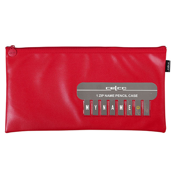 Pencil Case Zip Name Red