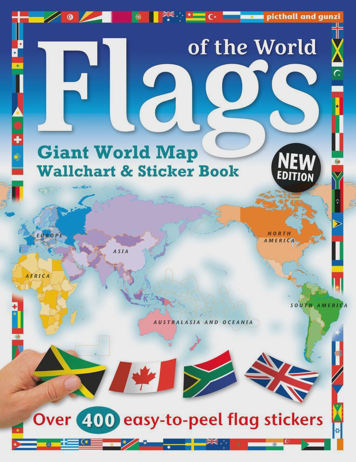 Flags of the World World Map Wallchart Poster and Sticker Book