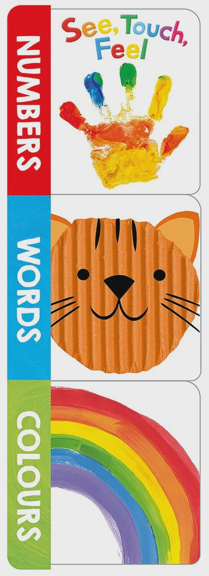 See, Touch, Feel Words, Numbers, Colours (Chunky Set) With 3 mini board books By Priddy Books