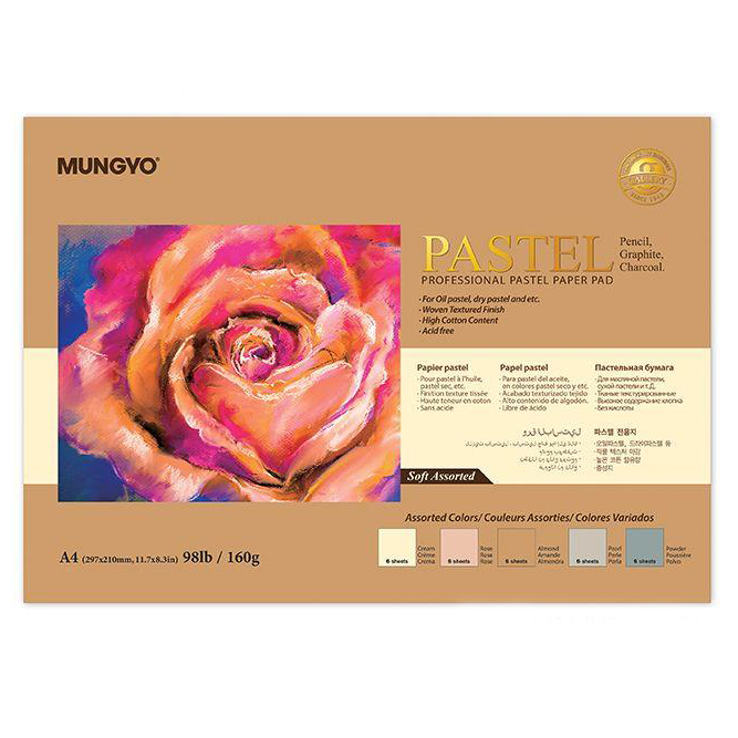 Mungyo Pastel Pad A4/30 Sheets 160gsm Soft Colours