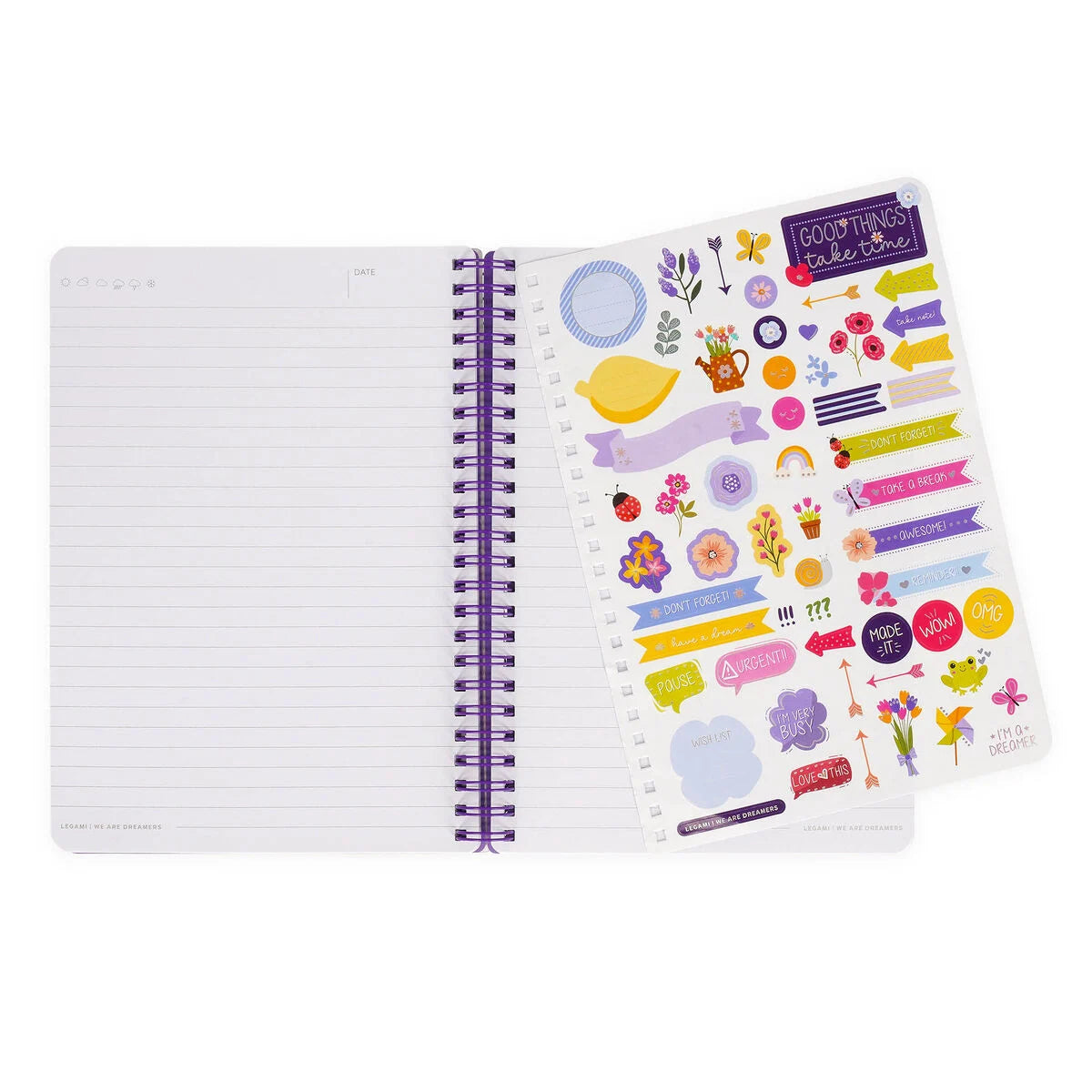 Spiral A5 Lined Notebook Hard Cover - Flowers