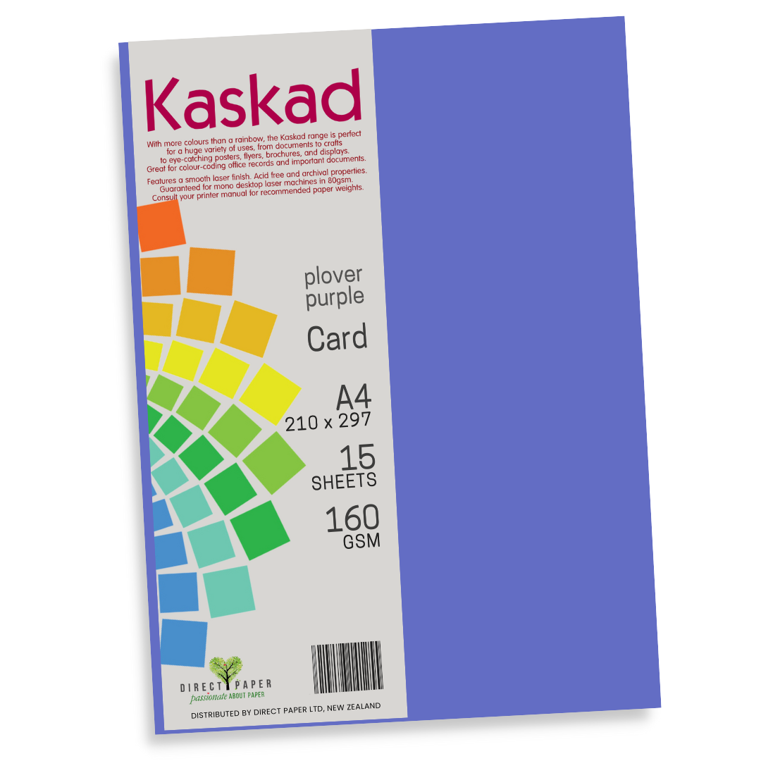 A4 Card Kaskad 160gsm Plover Purple 15Pce