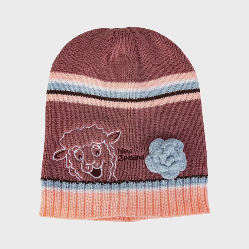 Beanie Child Sheeps Face Pink
